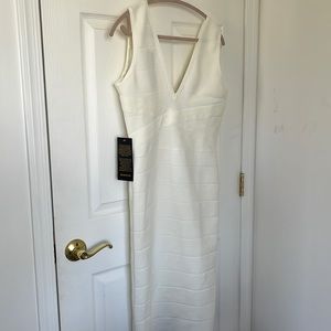Bebe white sleeveless bandage dress